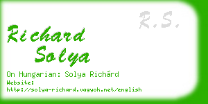 richard solya business card