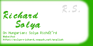 richard solya business card
